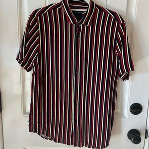 Denim & Flowers Ricky Singh button up men’s polo striped short sleeve